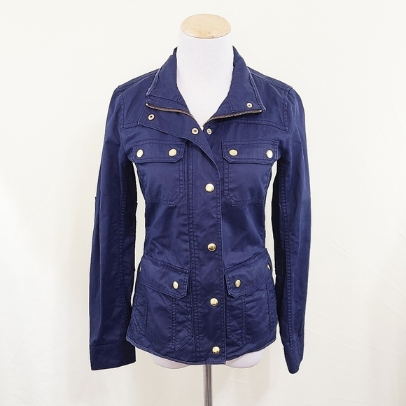 J. Crew Downtown Field Jacket navy blue utility size XXS - Picture 2 of 8